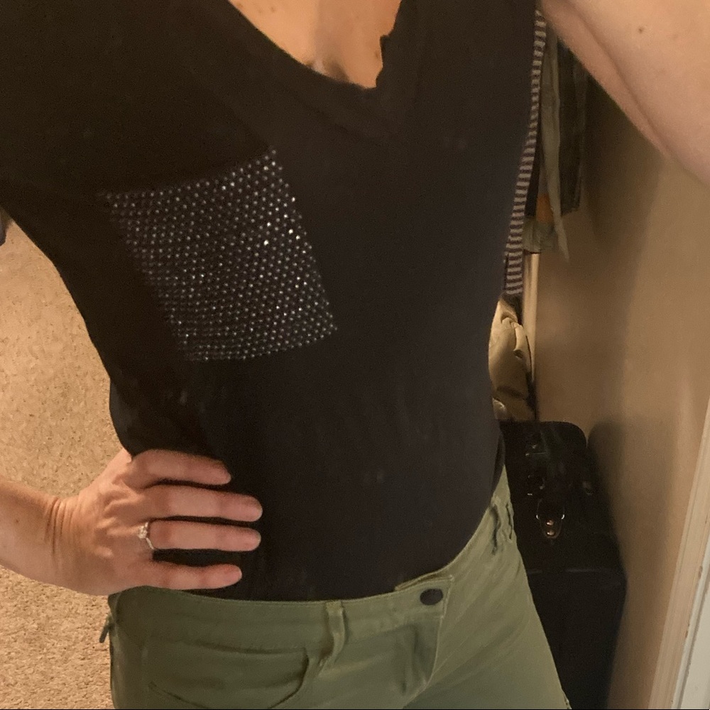 Joe’s Jeans Tee Black with studded pocket